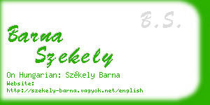 barna szekely business card