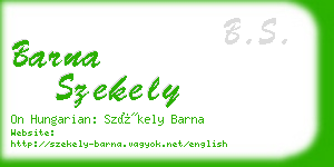 barna szekely business card